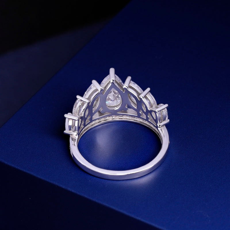 925 Silver Gem Crown Ring - 4