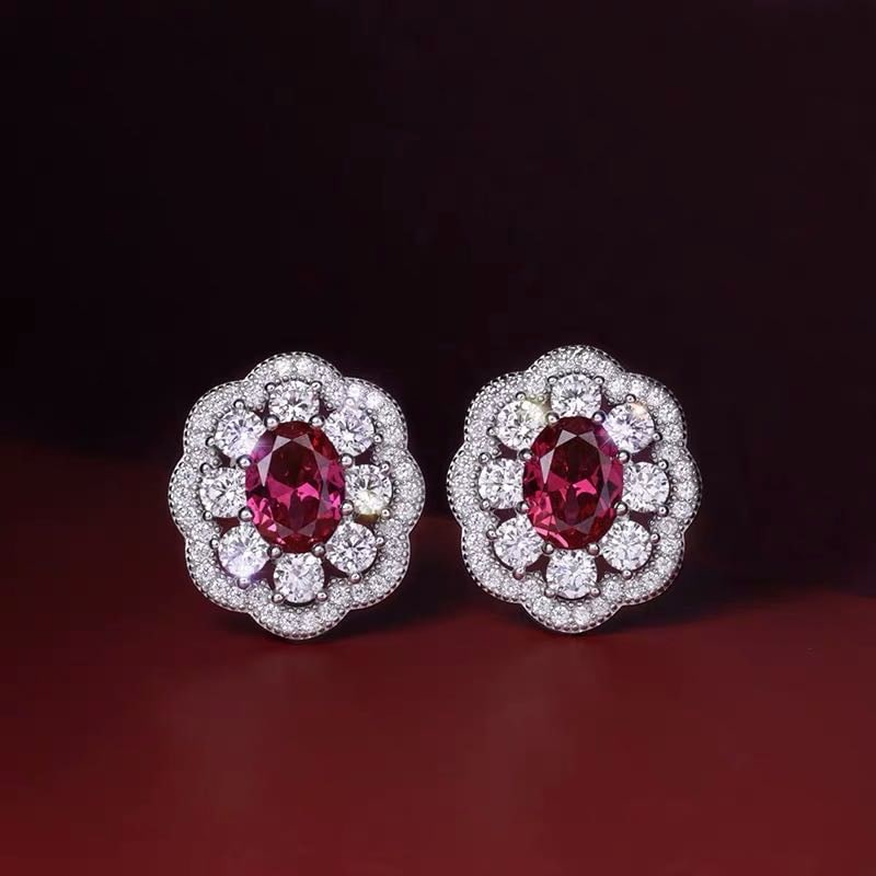 925 Silver Ruby Earrings - 2