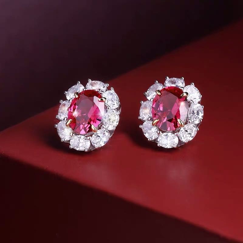 925 Silver Ruby Earrings - 2