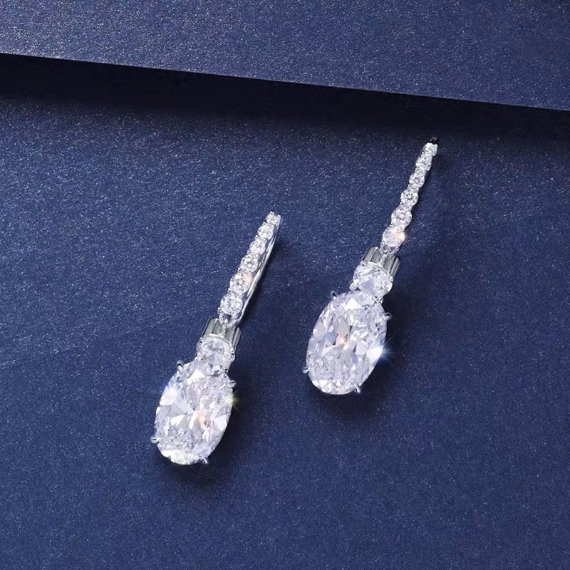 925 Silver Gem Earrings: 925 Silver Gem Earrings ****** Metal: 925 Silver / Main Stone: Gem / Earring Size: 8*32mm
