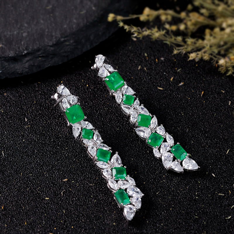 925 Silver Emerald Earrings (1 of 3)