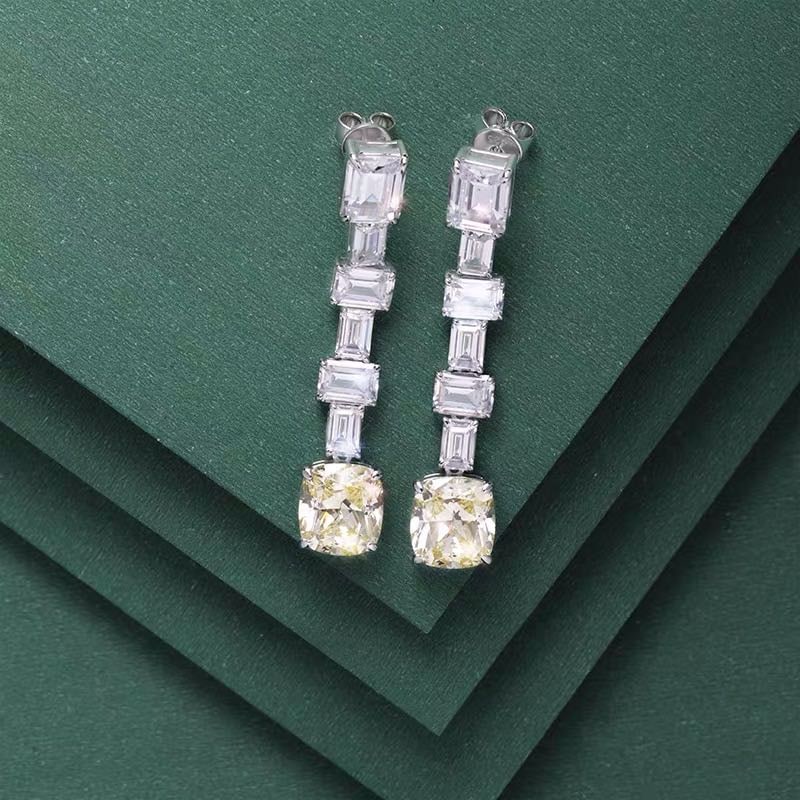 925 Silver Yellow Gem Earrings (1 of 4)