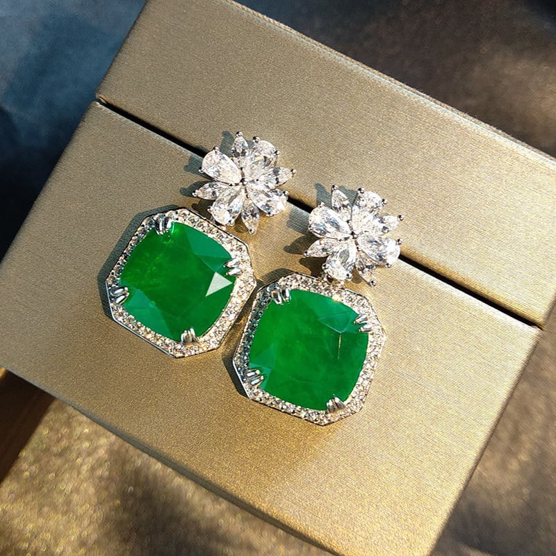 925 Silver Emerald Earrings - 3