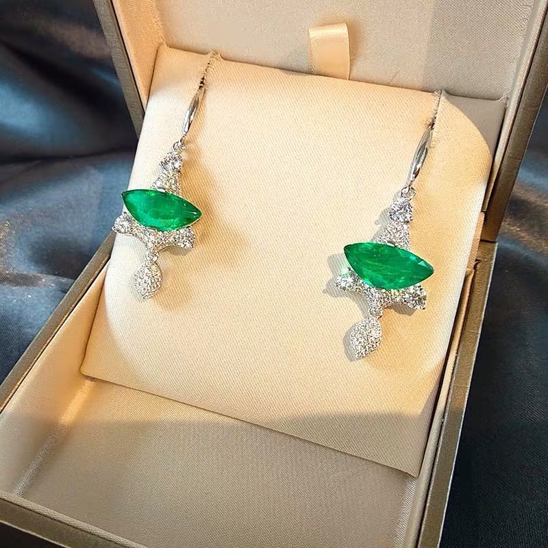 925 Silver Emerald Earrings - 3