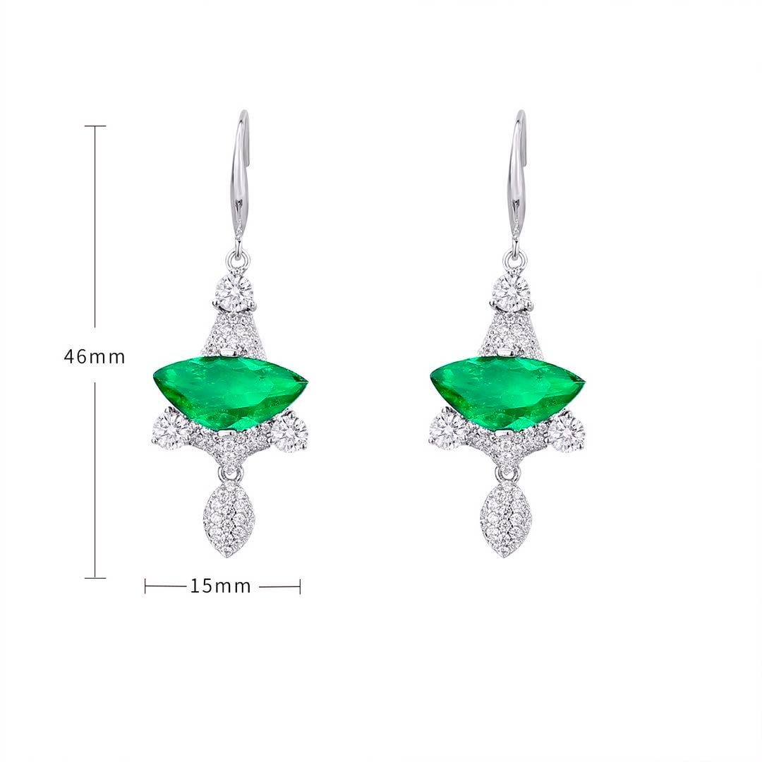 925 Silver Emerald Earrings - 4
