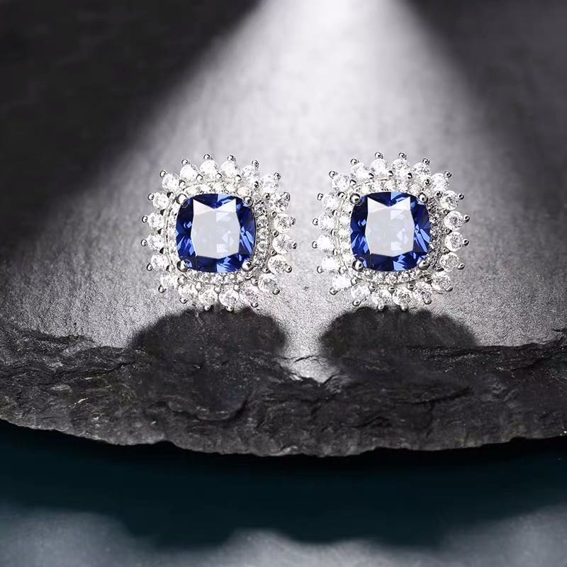 925 Silver Tanzanite Earrings - 2