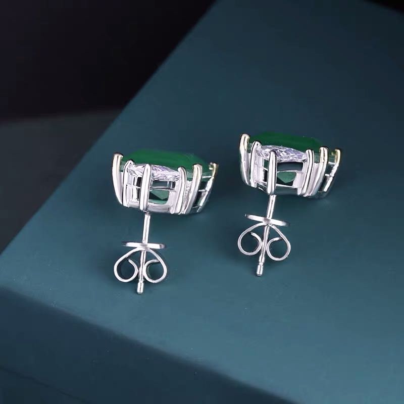 925 Silver Emerald Earrings - 4