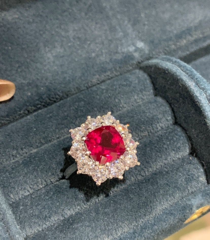 925 Silver 3ct Ruby Ring - 3