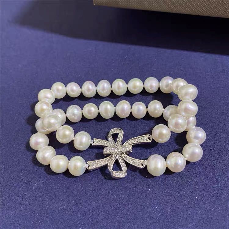Natural Pearl 925 Silver Bracelet (1 of 3)