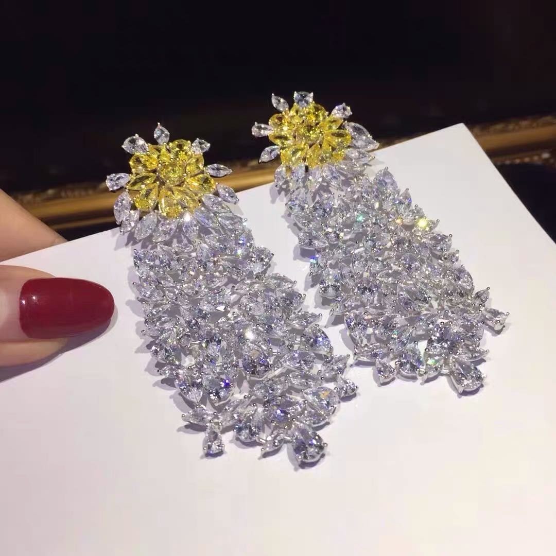 925 Silver Gem Earrings: 925 Silver Gem Earrings ****** Earrings Length 55mm