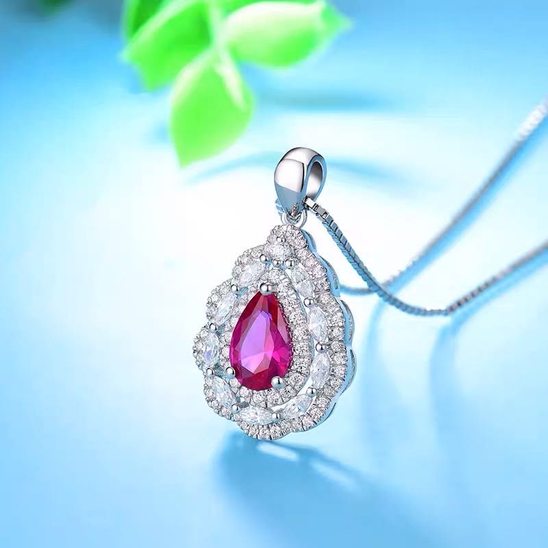 925 Silver Ruby Necklace - 3