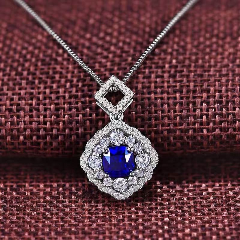 925 Silver Tanzanite Necklace: 925 Silver Tanzanite Necklace ****** Metal: 925 Silver / Main Stone: Tanzanite / Color: Blue / Main Stone Size: 6*6mm / Pendant Size: 15*24mm / Length: 45cm