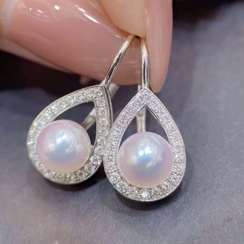 Natural Akoya Pearl 925 Silver Earrings (1 of 4)