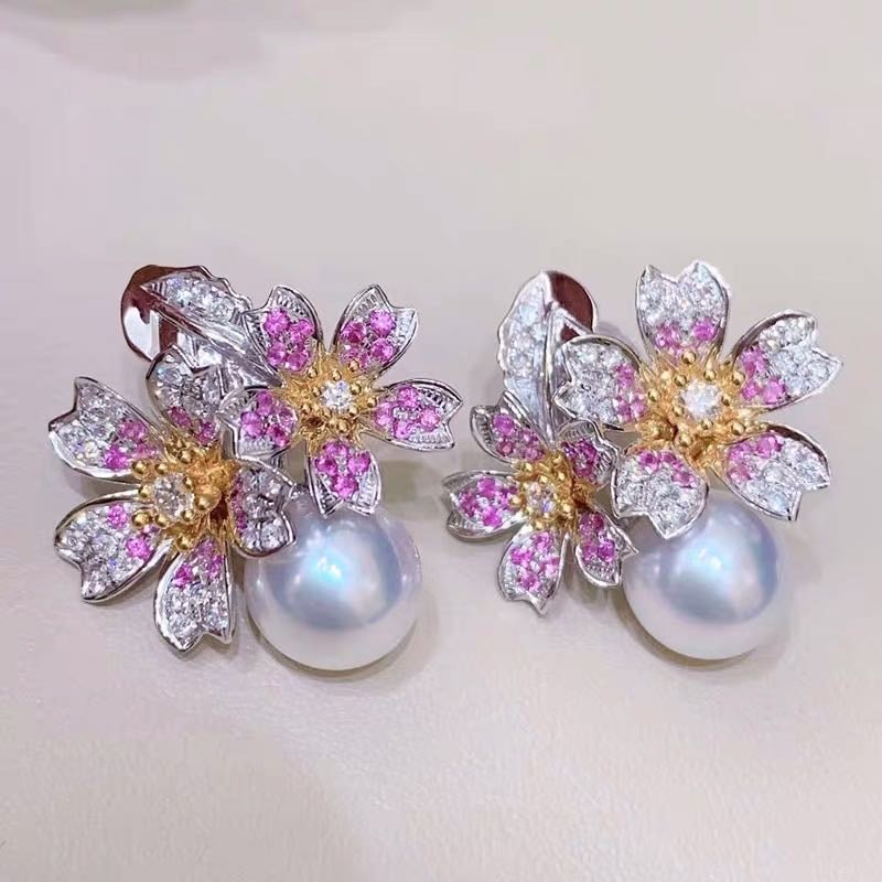 Natural Akoya Pearl 925 Silver Earrings: Natural Akoya Pearl 925 Silver Earrings ****** Metal: Natural Akoya Pearl / Color: Pink / Pearl Diameter 8.5mm