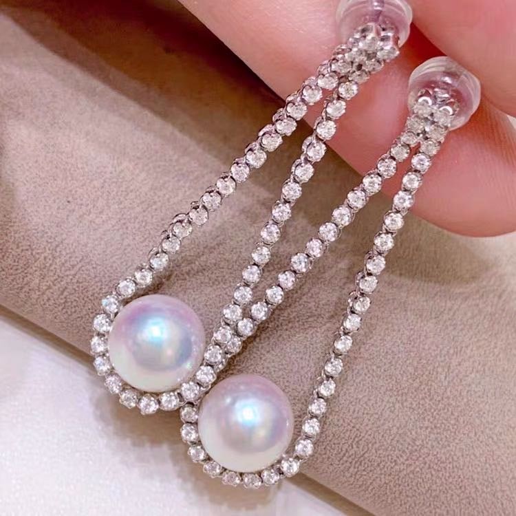 Natural Akoya Pearl 925 Silver Earrings (1 of 4)