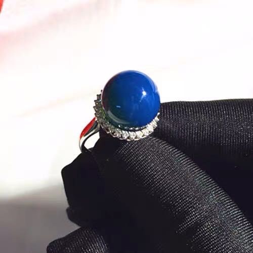 Dominican Blue Amber 925 Silver Ring (1 of 2)