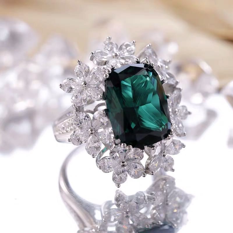 925 Silver Emerald Ring - 2