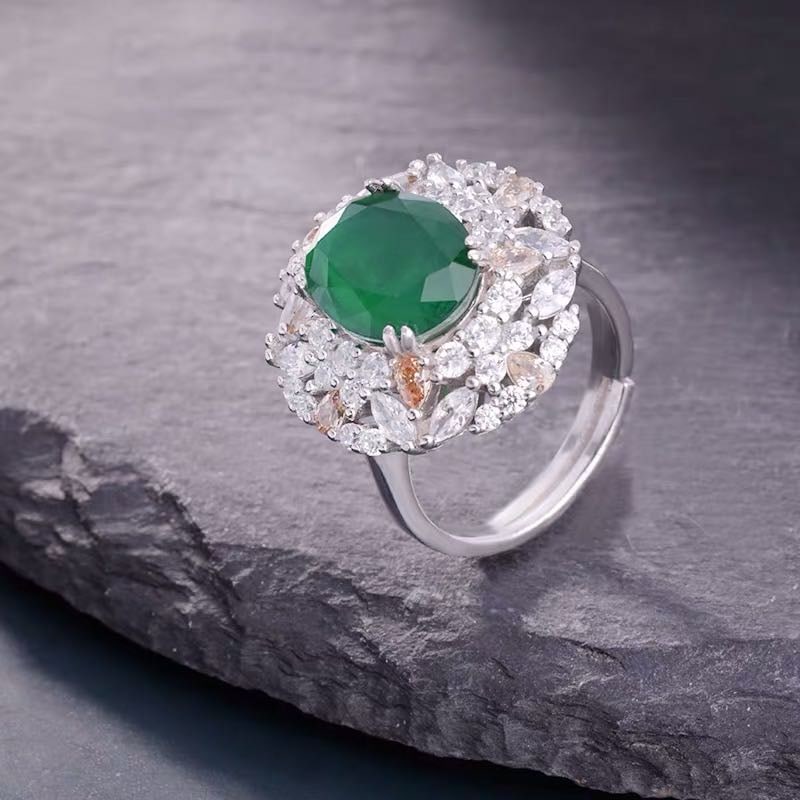 925 Silver Emerald Ring - 3