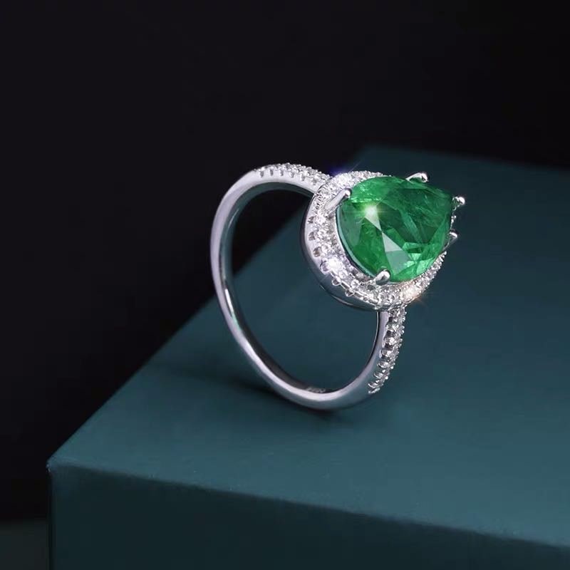 925 Silver Emerald Ring - 2