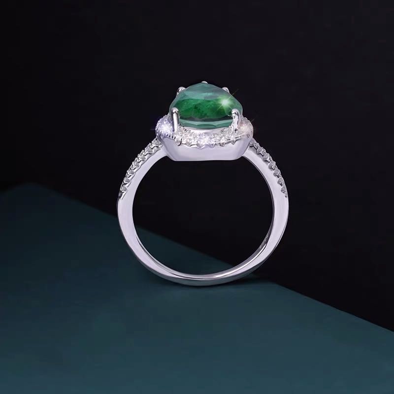 925 Silver Emerald Ring - 4