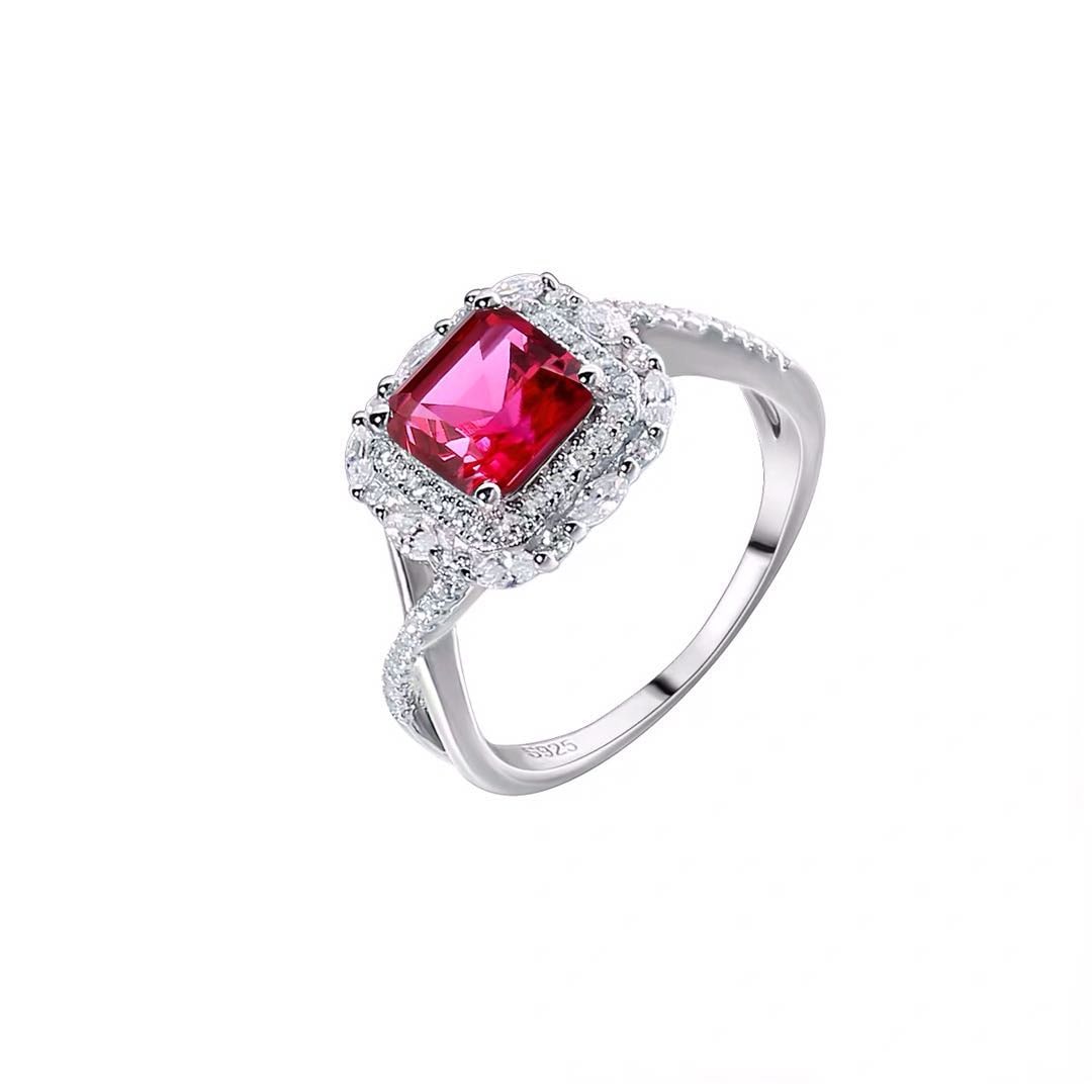 925 Silver Ruby Ring - 5