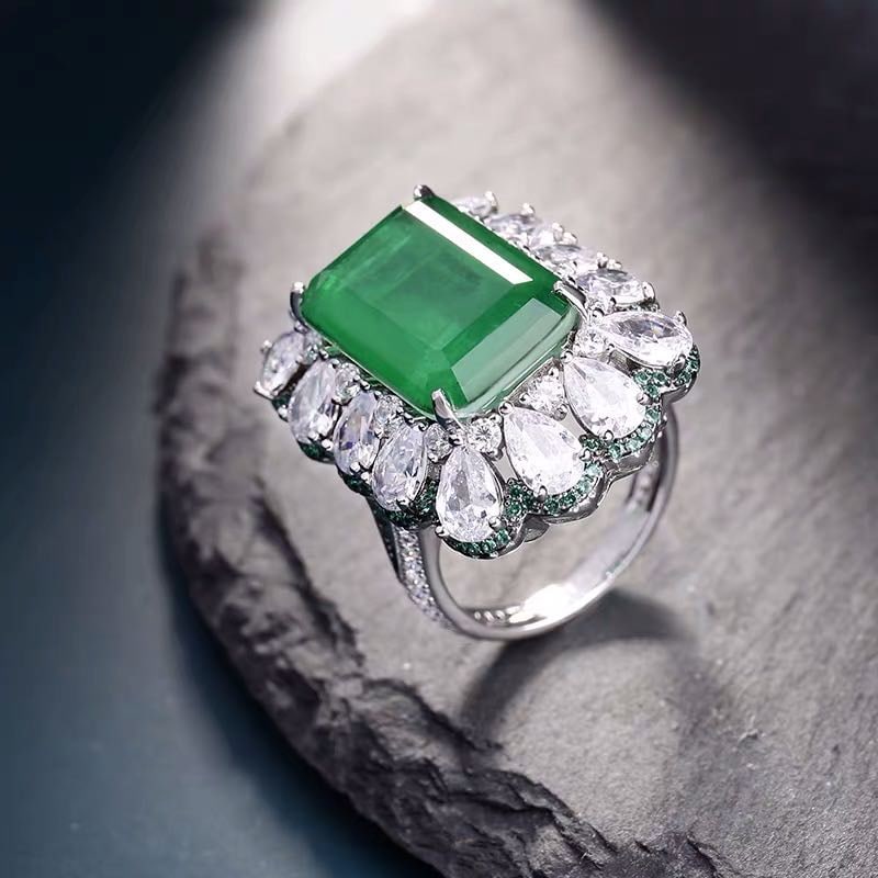 925 Silver Emerald Ring - 2