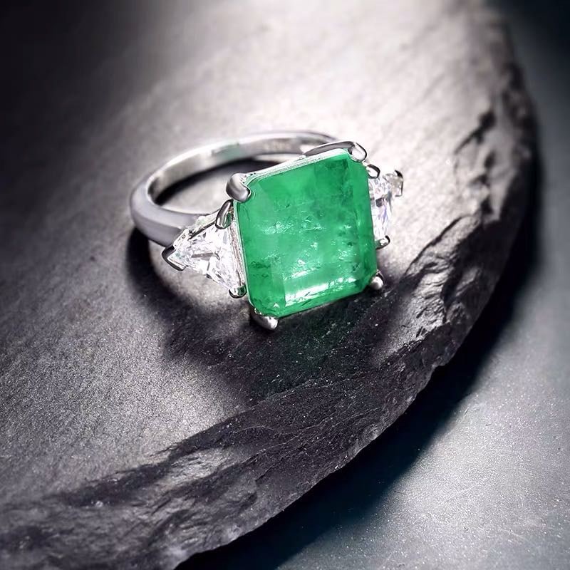 925 Silver Emerald Ring - 3