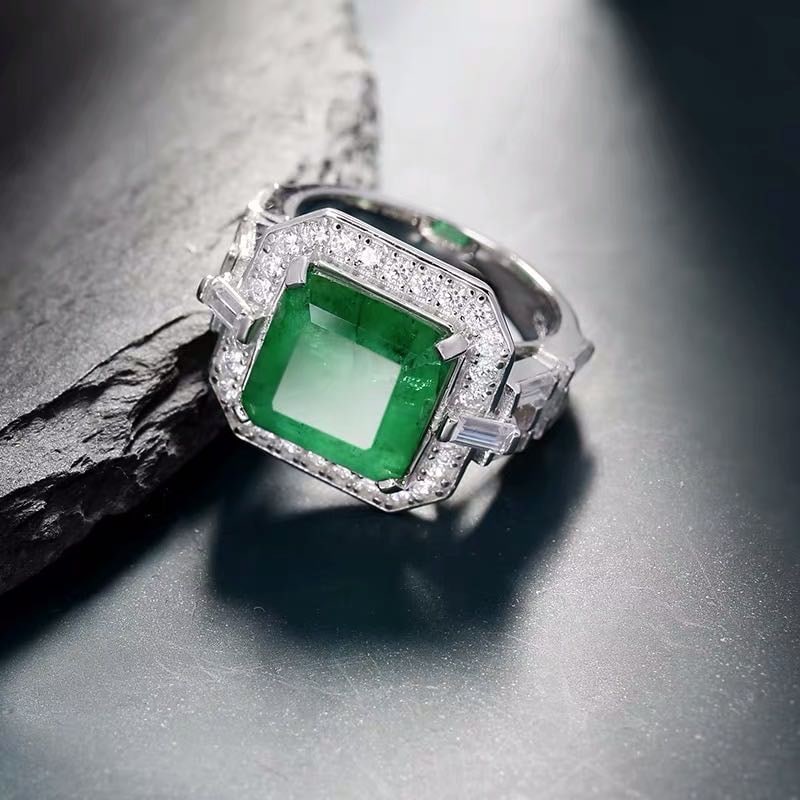 925 Silver Emerald Ring - 2