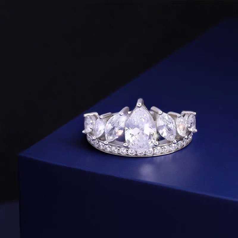 925 Silver Gem Crown Ring - 2