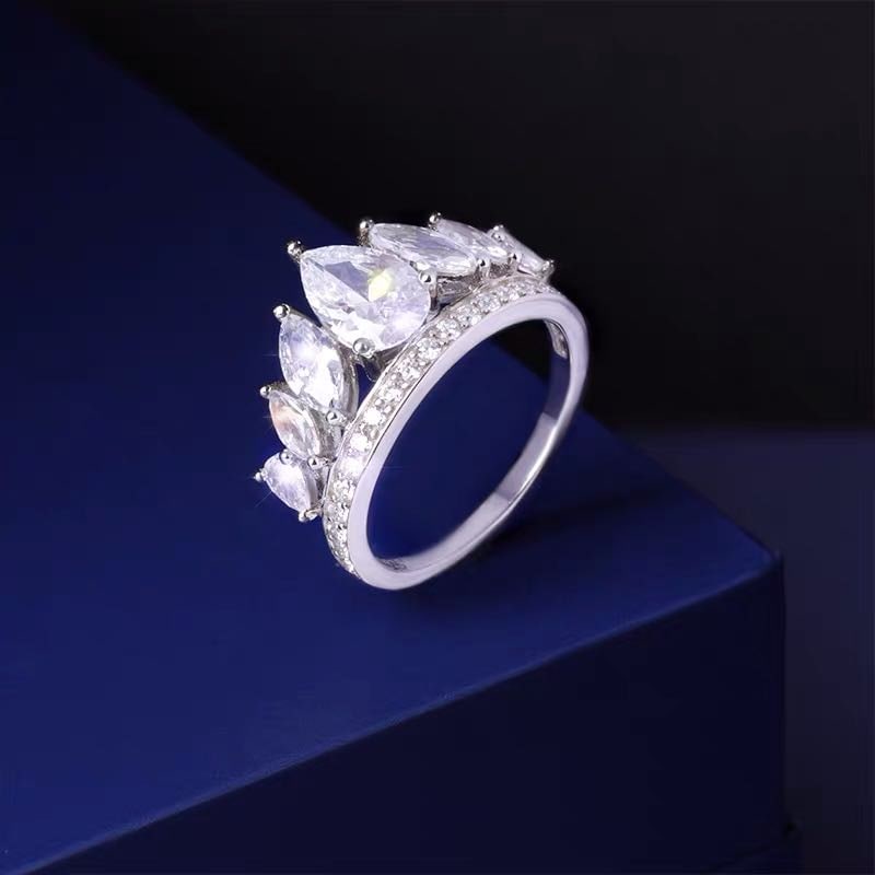 925 Silver Gem Crown Ring - 3