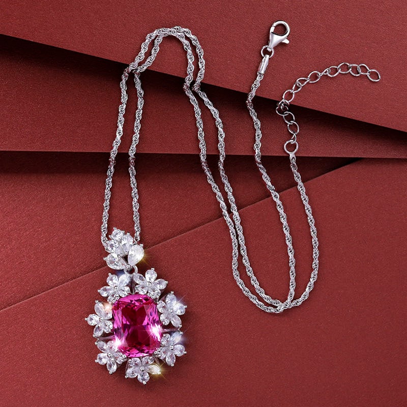 925 Silver Ruby Necklace - 4