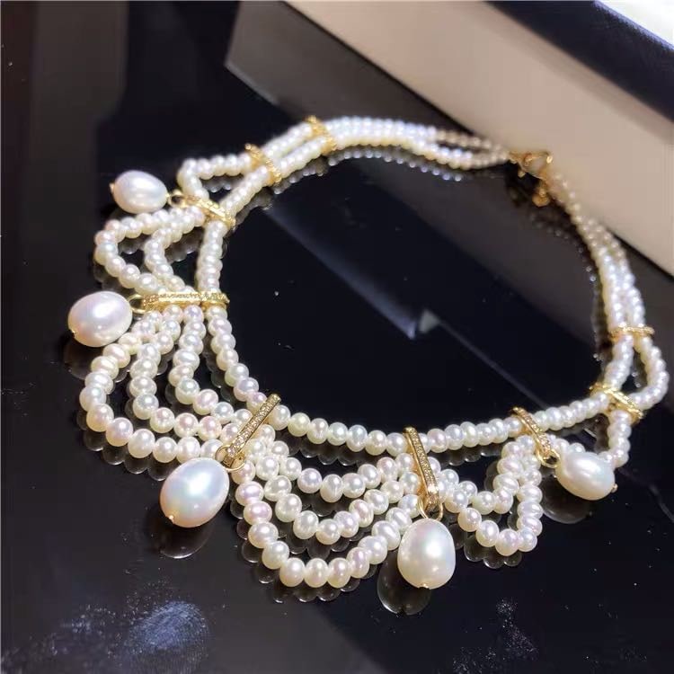 Natural Pearl Braided Necklace (1 of 4)