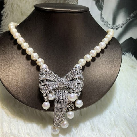 Natural Pearl Necklace 925 Silver Pendant: Natural Pearl Necklace 925 Silver Pendant ****** Metal: Natural Pearl / Color: White / Pearl Diameter 10mm, Necklace Length 45mm