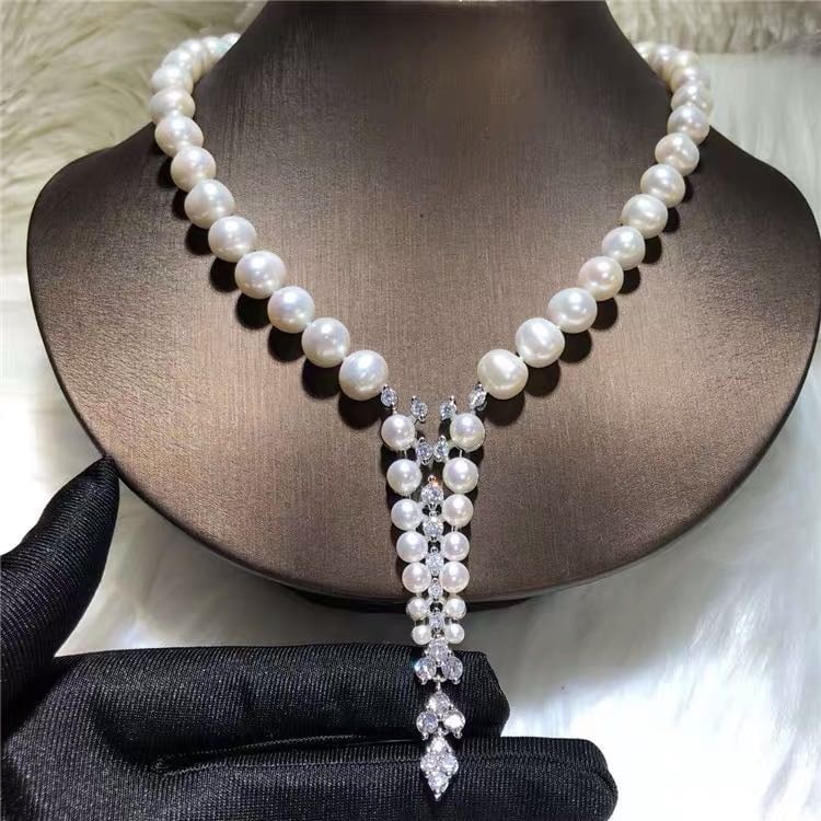 Natural Pearl Necklace 925 Silver Pendant (1 of 4)