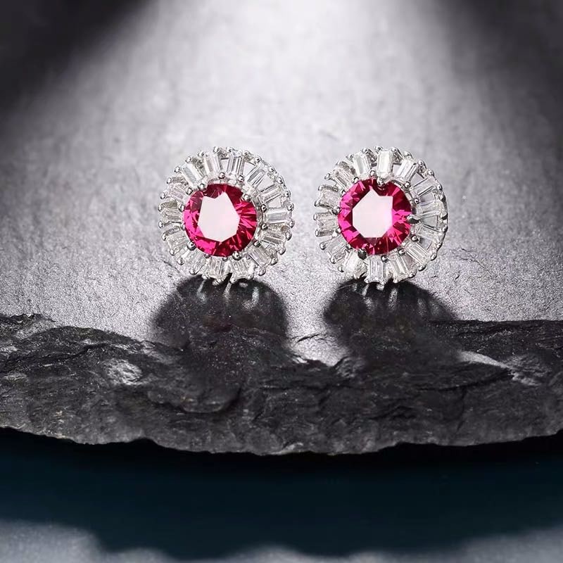925 Silver Ruby Earrings - 3