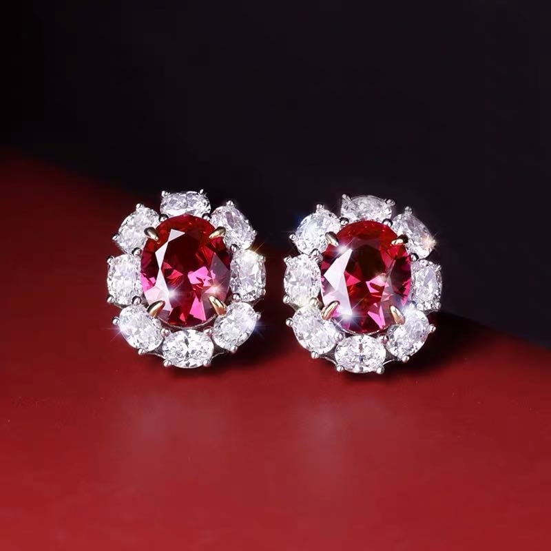 925 Silver Ruby Earrings - 3