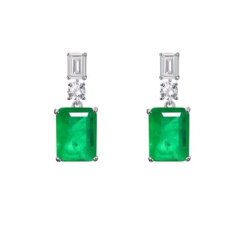 925 Silver Emerald Earrings - 3