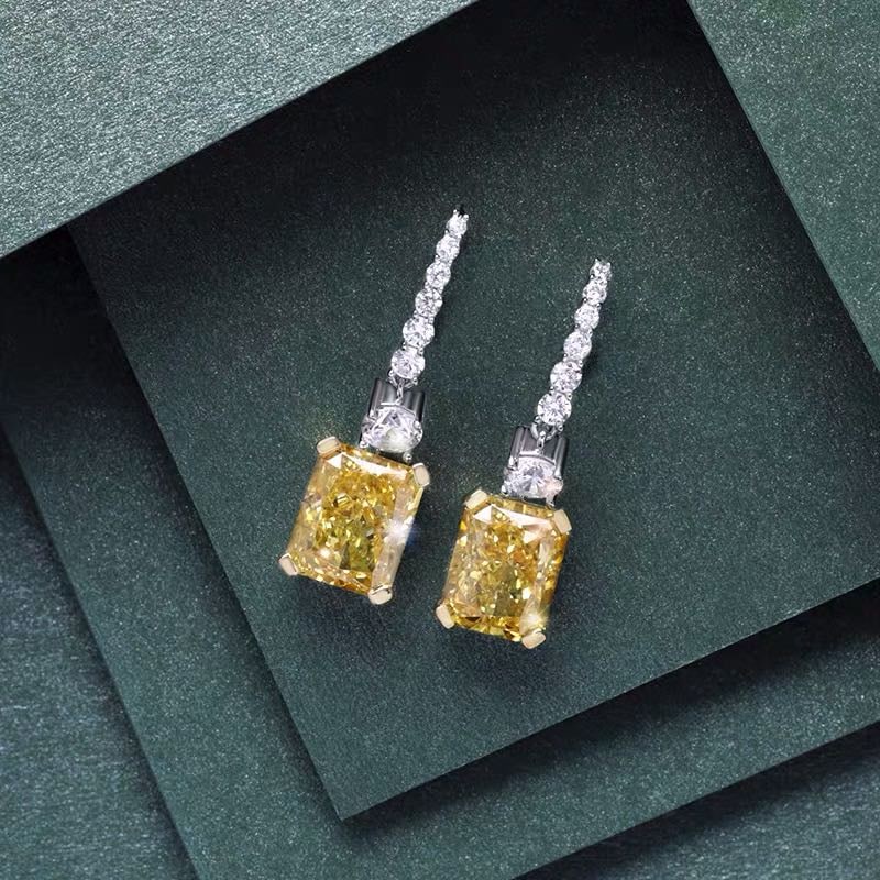 925 Silver Yellow Gem Earrings (1 of 5)