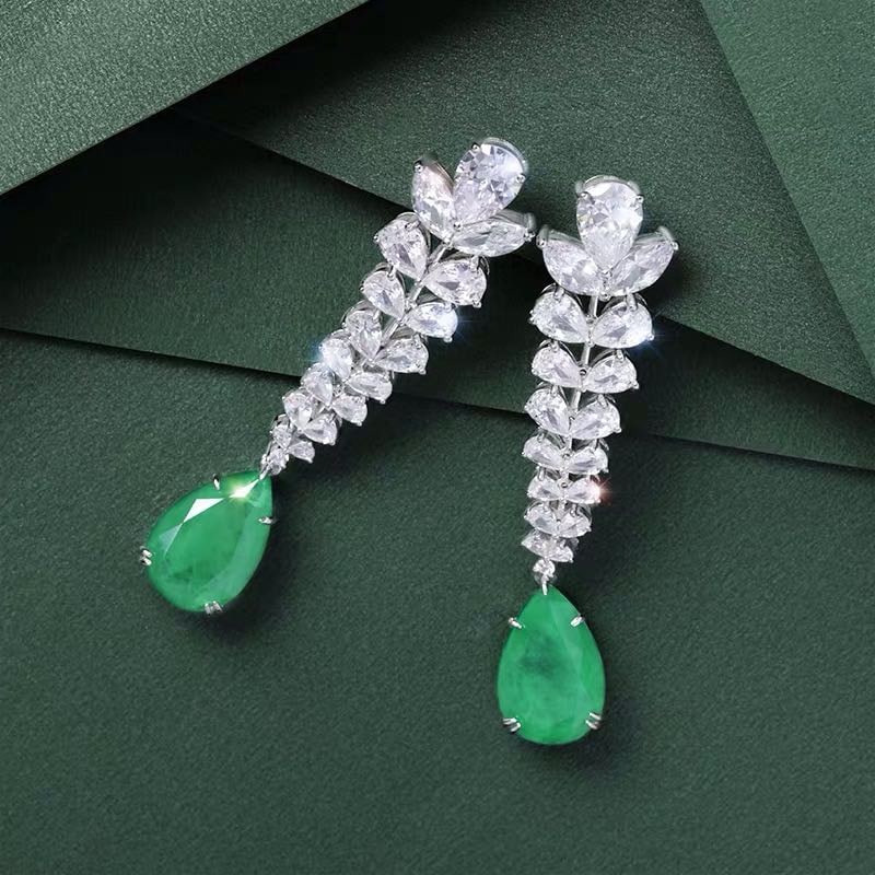 925 Silver Emerald Earrings (1 of 3)