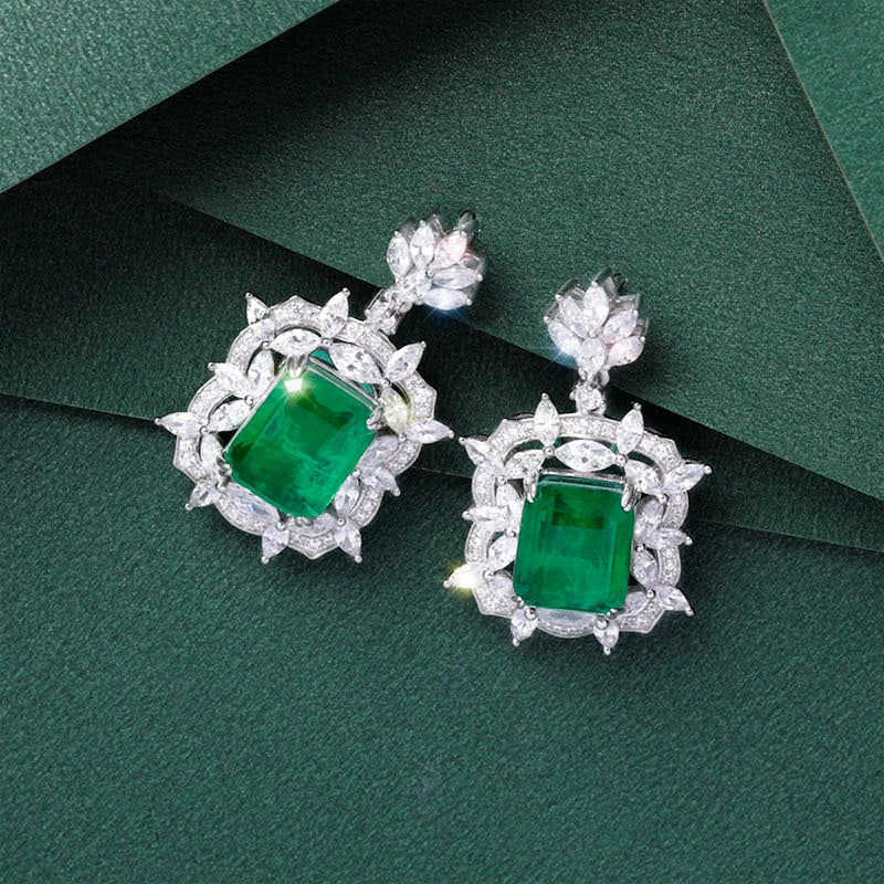 925 Silver Emerald Earrings - 4