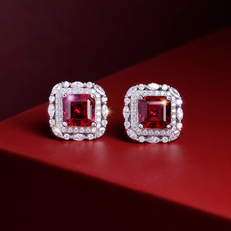 925 Silver Ruby Earrings - 3