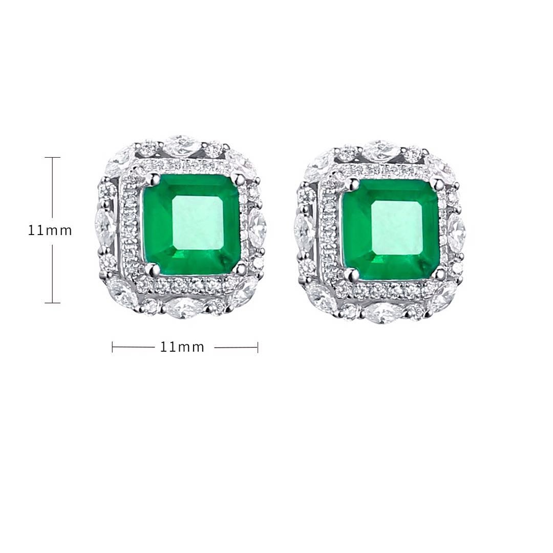 925 Silver Emerald Earrings - 4