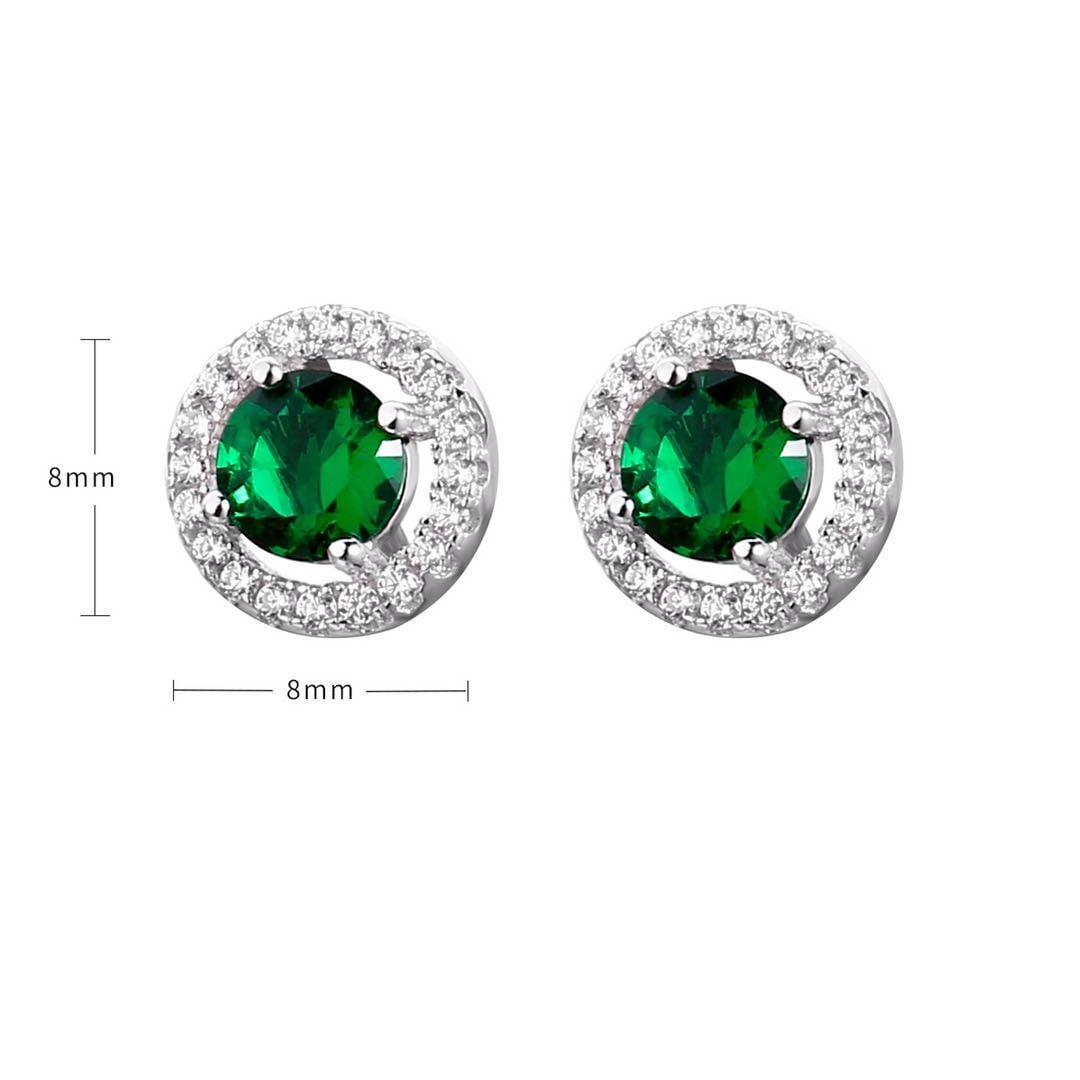 925 Silver Emerald Earrings - 4