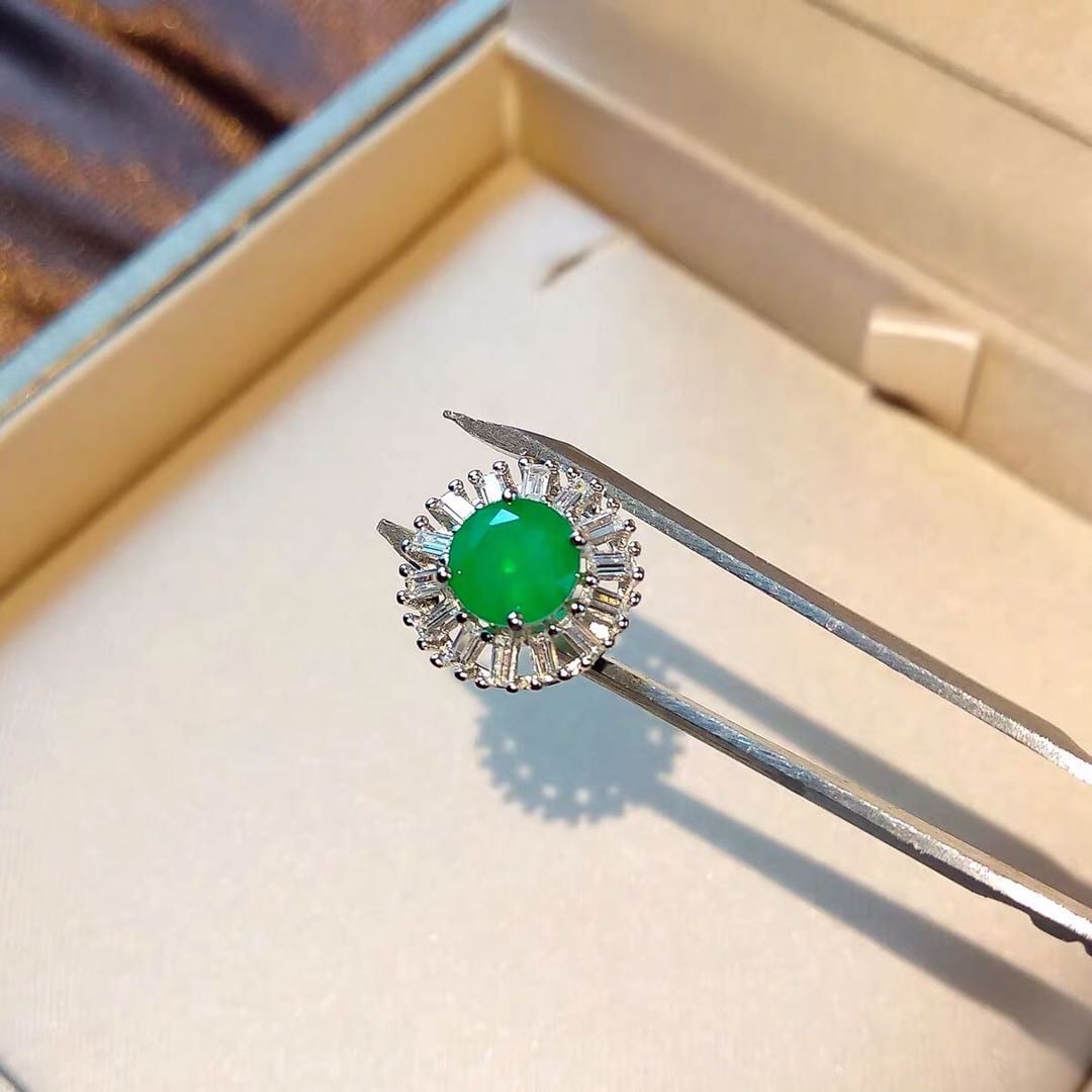 925 Silver Emerald Earrings - 2