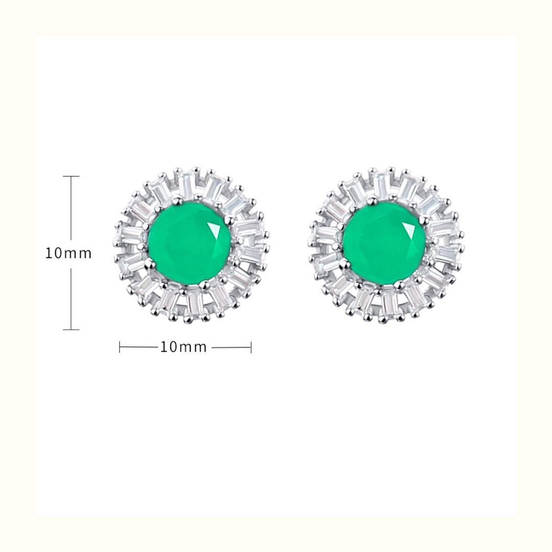 925 Silver Emerald Earrings - 3
