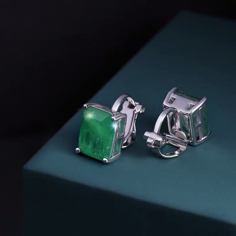 925 Silver Emerald Earrings - 3