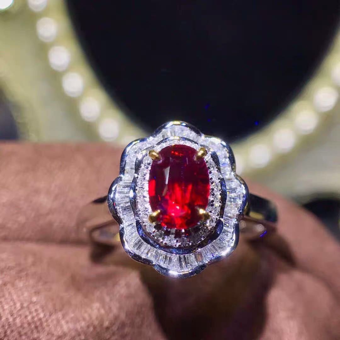 925 Silver Ruby Pendant and Ring Two-Piece Set - 2