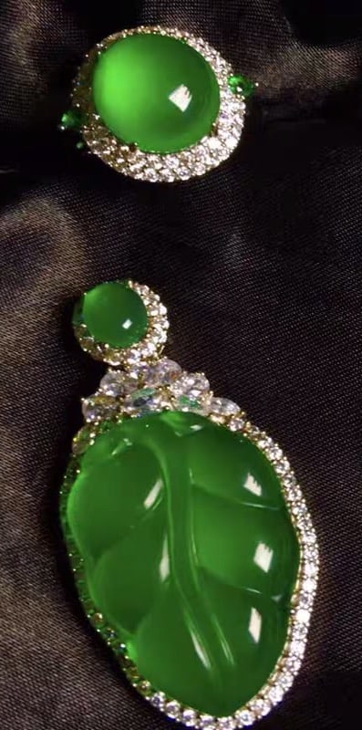 925 Silver Jade Pendant and Ring Two-Piece Set (1 of 3)