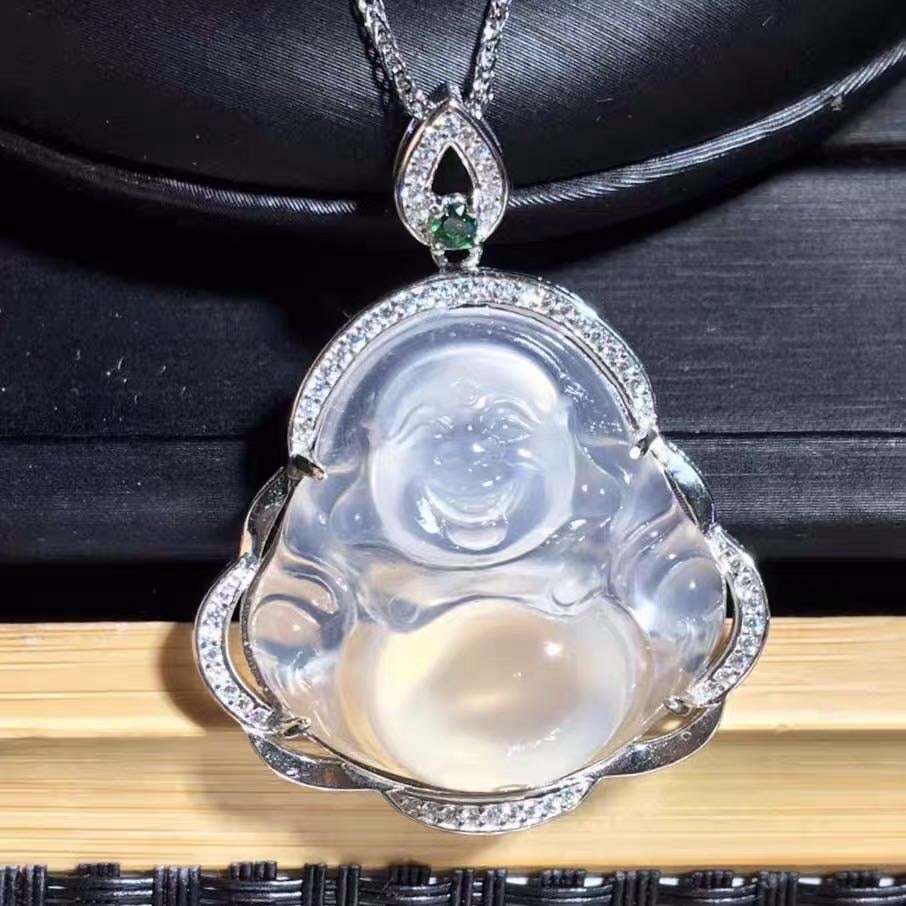 925 Silver Jade Buddha Pendant (1 of 4)