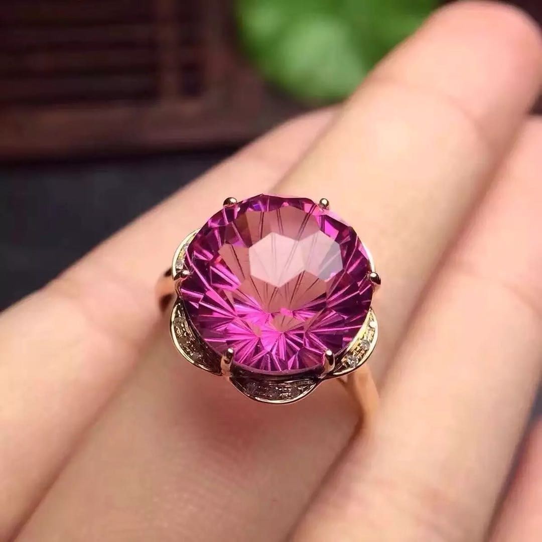 925 Silver Pink Gem Ring (1 of 4)